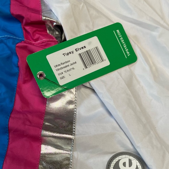 Unisex Tipsy Elves Pro Windbreaker Jacket L NWT - Picture 7 of 16